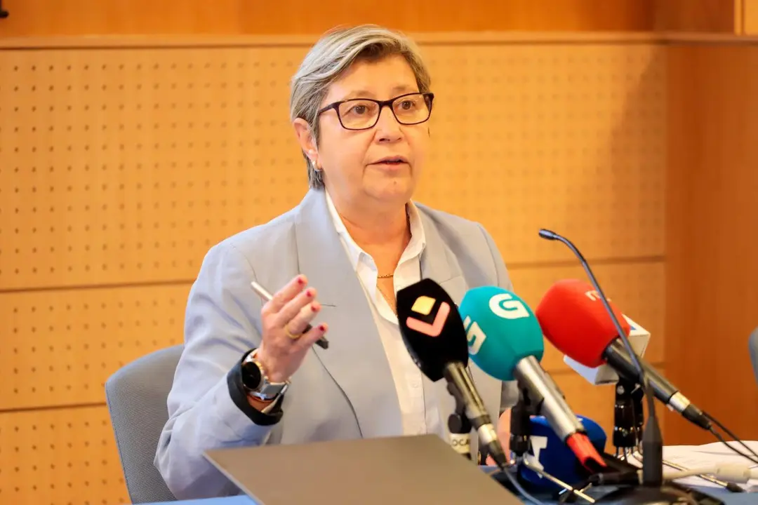 La conselleira do Mar, Rosa Quintana, en una rueda de prensa en el Centro Tecnol&oacute;xico do Mar (Cetmar), en Vigo. - EP