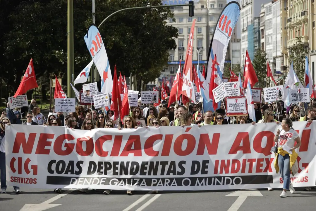 Manifestaci&oacute;n de empleados de Inditex en A Coru&ntilde;a. -  EFE Cabalar