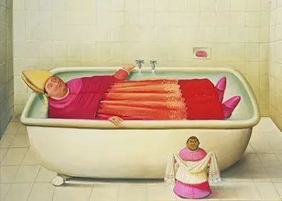 Ba&ntilde;o del Vaticano, obra de Fernando Botero, de 2006. - Fernando Botero