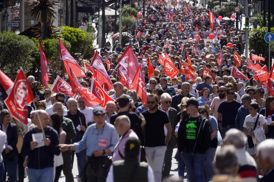 manifestaci&oacute;n por el D&iacute;a del Trabajador en Vigo. - Javier V&aacute;zquez / Europa Press