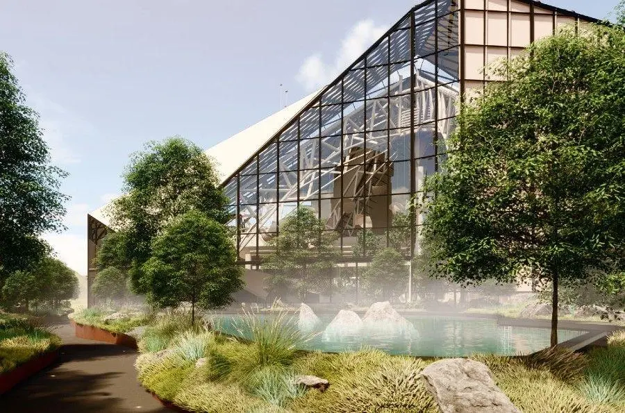 Exterior de las instalaciones Caldea en Andorra. - 