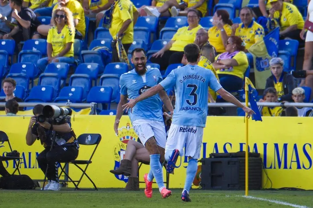 El delantero del Celta Borja Iglesias celebra un gol | EFE / &Aacute;ngel Medina G.