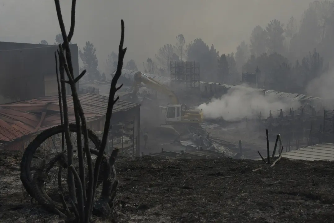 Empresa Autoneum, en el pol&iacute;gono industrial del municipio de A R&uacute;a, muy afectada por el incendio.
- ROSA VEIGA