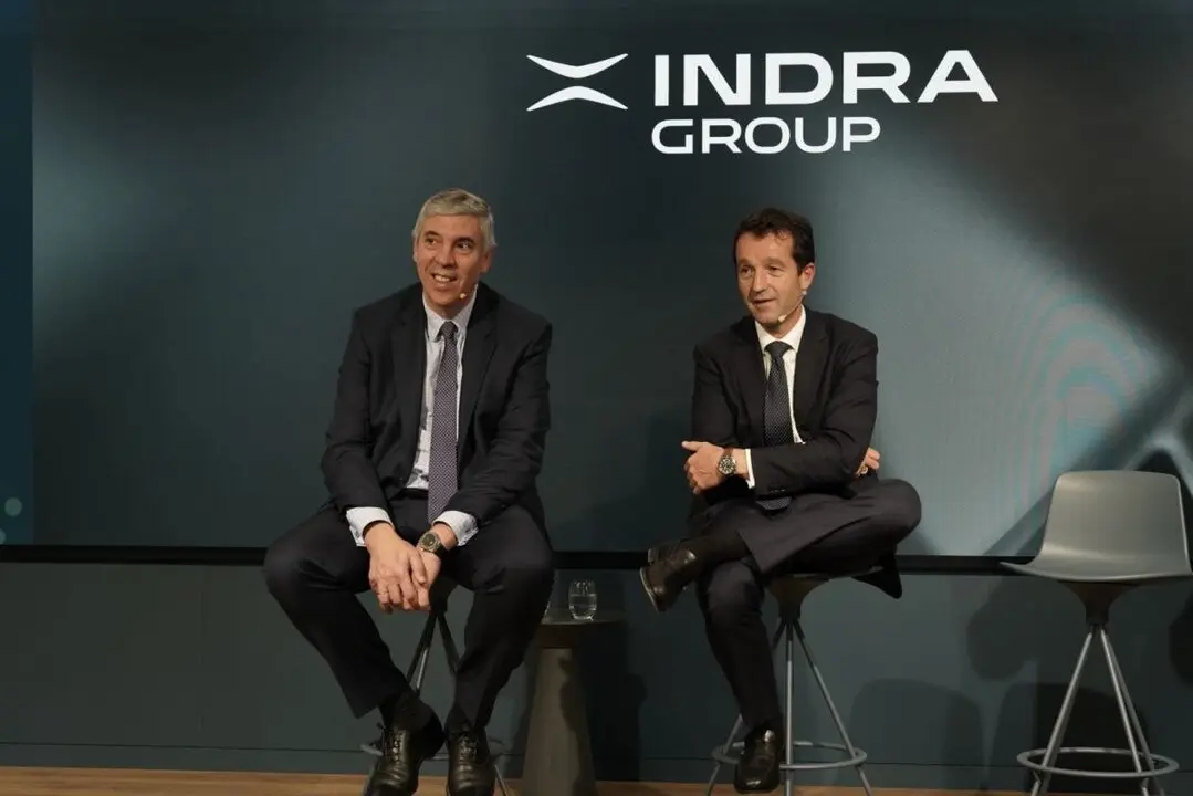 Responsables de Indra, en una de sus &uacute;ltimas comparecencias. | Indra