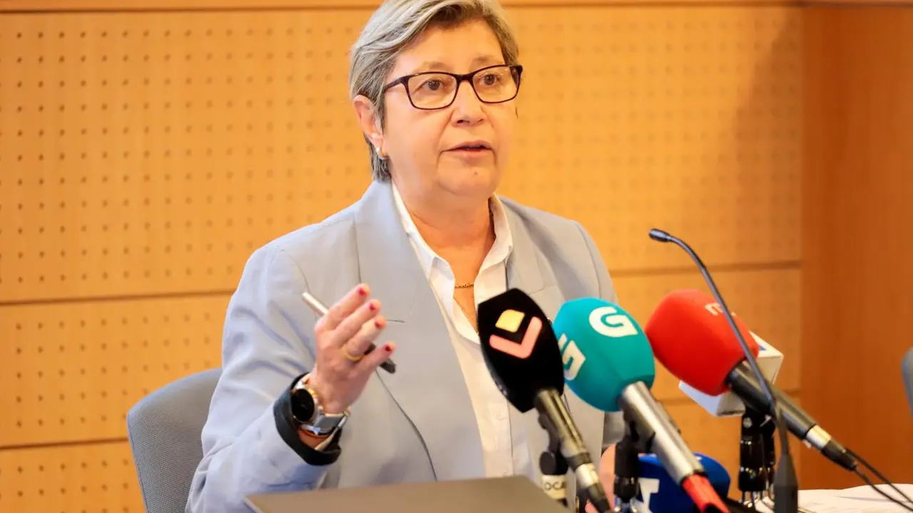 La conselleira do Mar, Rosa Quintana, en una rueda de prensa en el Centro Tecnol&oacute;xico do Mar (Cetmar), en Vigo. - EP
