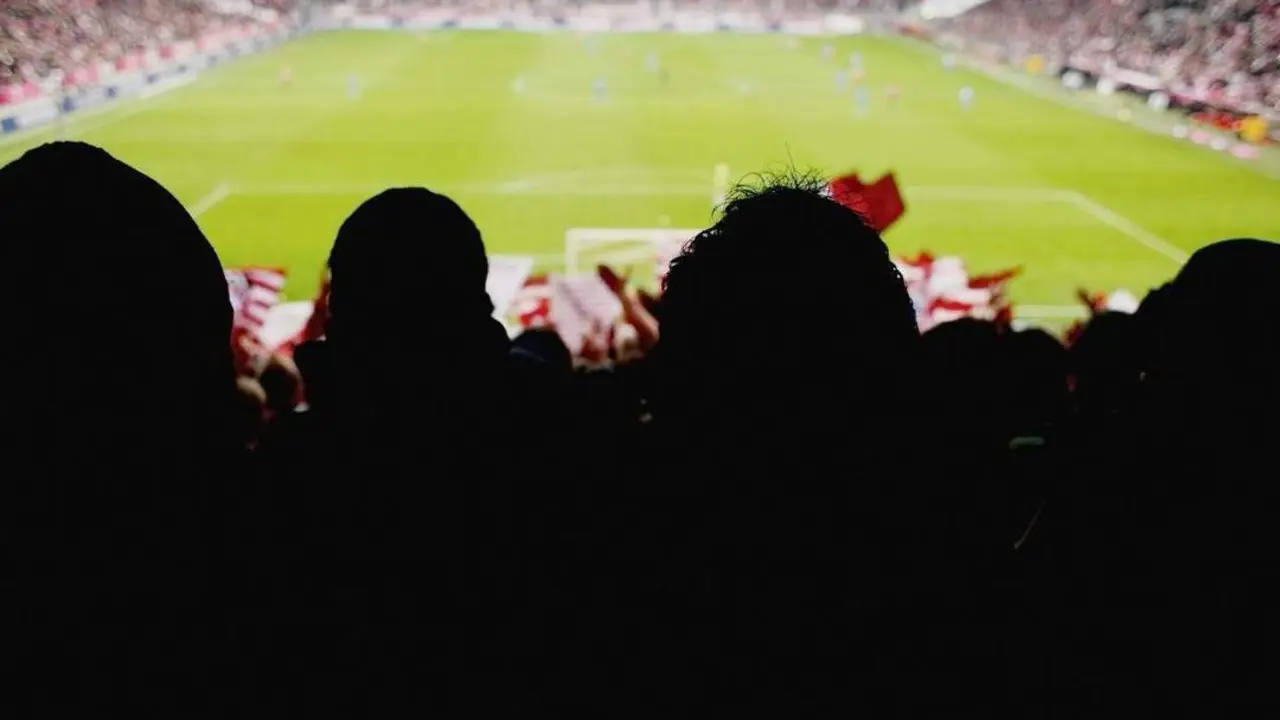 Aficionados en un estadio de f&uacute;tbol. - Foto de 123RF/123ucas