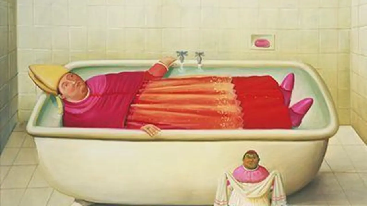 Ba&ntilde;o del Vaticano, obra de Fernando Botero, de 2006. - Fernando Botero