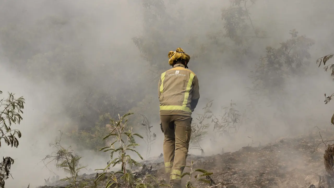 Efectivos de emergencias realizan labores de extinci&oacute;n de un incendio.
- Carlos Castro - Europa Press