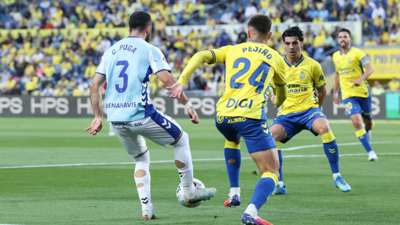 Un momento del encuentro UD Las Palmas-M&aacute;laga CF | Foto del M&aacute;laga CF